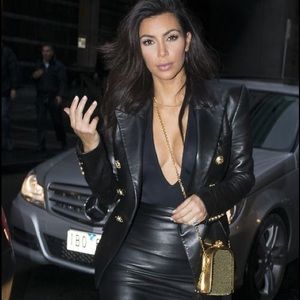 ASOS Low Plunge Black bodysuit like Kim Kardashian