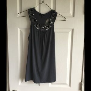 Express gray jeweled tank top