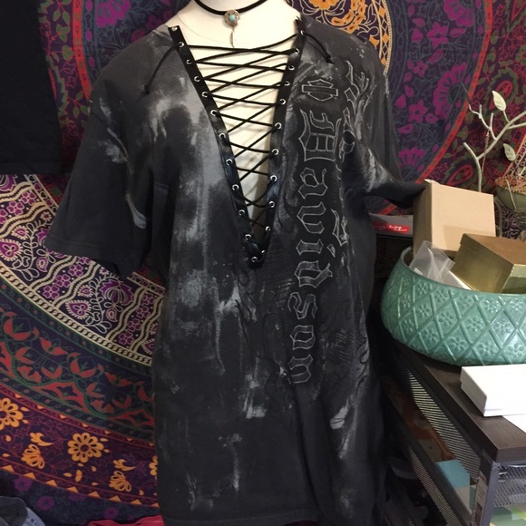 LF Tops - SALE 🌻Harley Davidson lace up tee dress