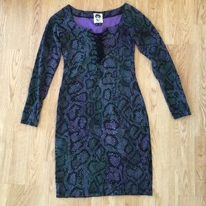 EUC Betsey Johnson Snakeskin Lycra Dress