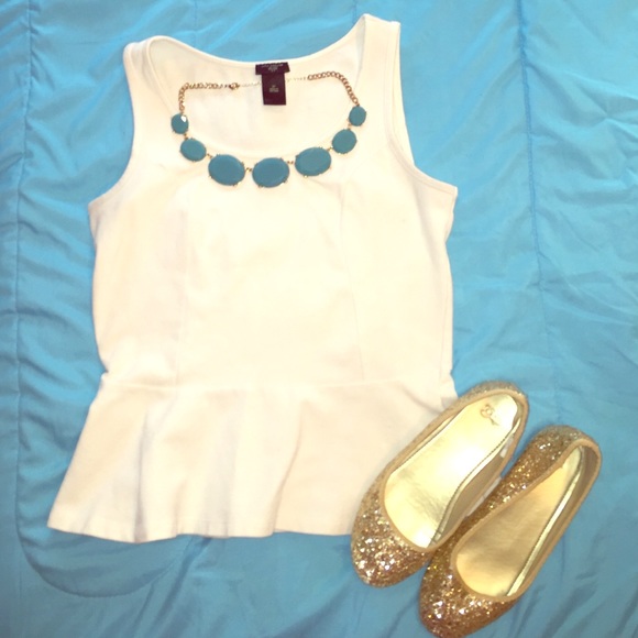 Off White Peplum Top