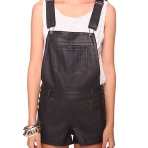 Forever21 PU Faux Leather Shortalls / Overalls
