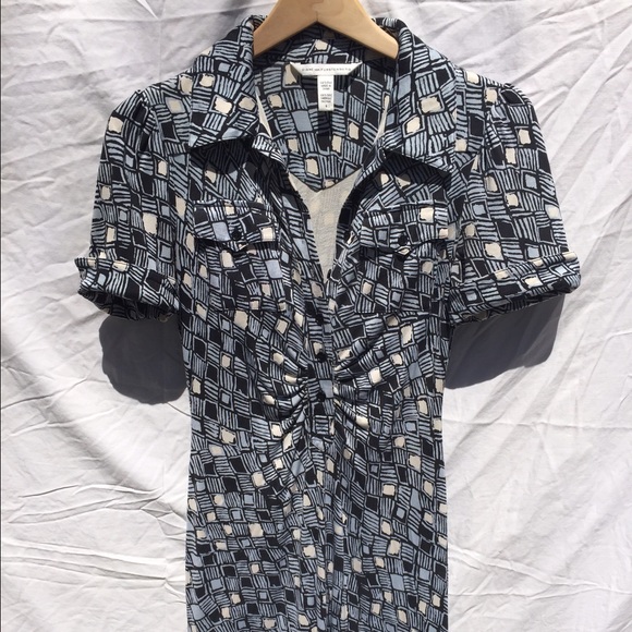 Diane Von Furstenberg Silk geometric Mini-Dress - Picture 2 of 4