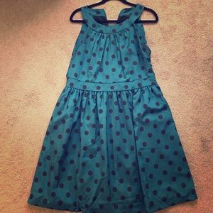 Teal polka dot dress