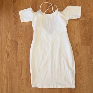 EUC Basic White Off Shoulder Sheath Dress