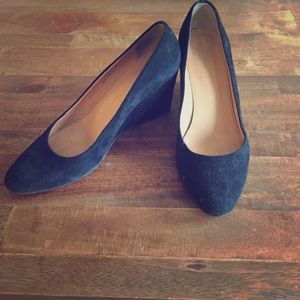 Classic J. Crew Italian black wedges