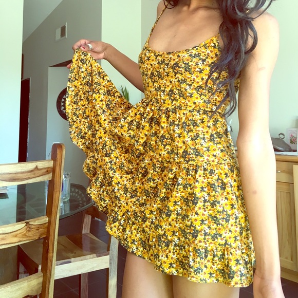 Backless Wet Seal sunflower mini dress