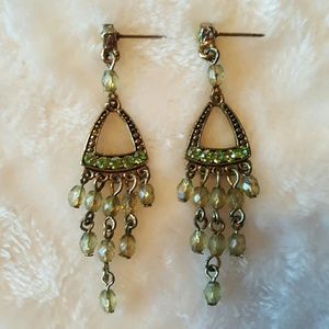 Green Beaded Earrings