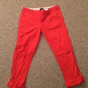Orange Capris-American eagle