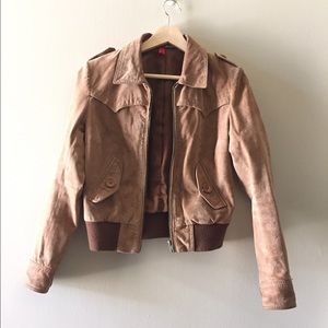 Suede bomber jacket