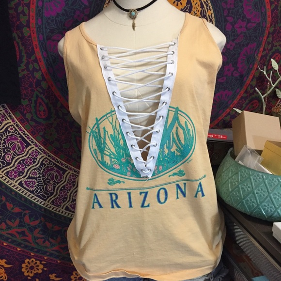 Urban Outfitters Tops - Arizona retro lace up tank