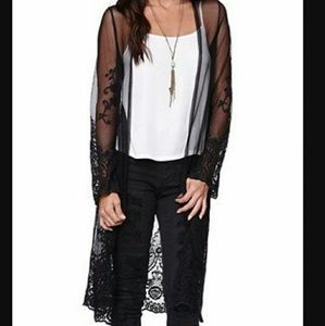 Black lace kimono