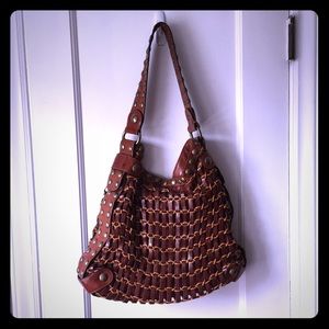 Kooba Studded and Netted Brown Bag