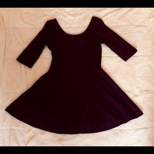 Express Violet Quartersleeve Skater Dress