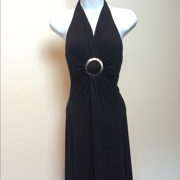 Black Halter Dress - Picture 2 of 4