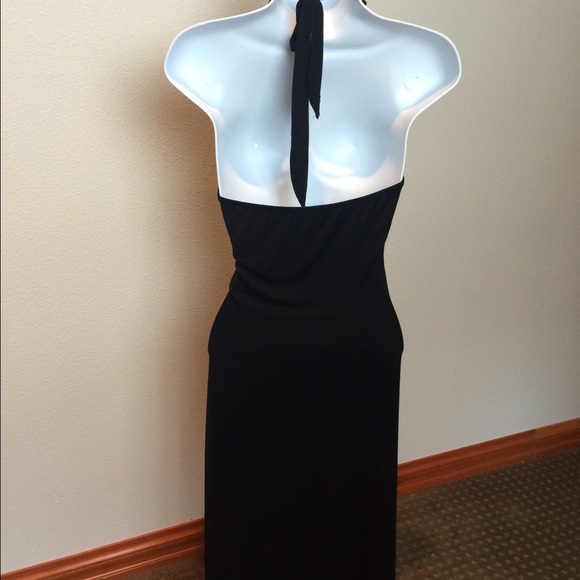 Black Halter Dress - Picture 3 of 4