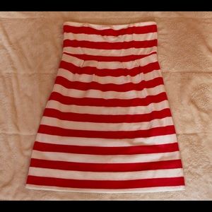 GAP Pink Striped Strapless Dress