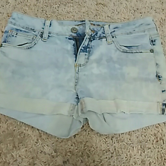 Acid wash shorts