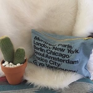 Denim cities carry-all pouch