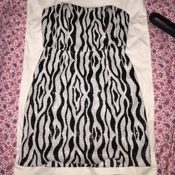 Asos sequin zebra dress