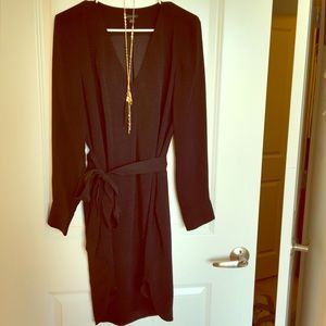 Ann Taylor Crepe Roll Sleeve Shirtdress