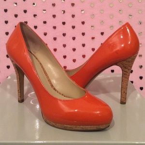 Cork heel pump heels