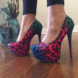 Multi-colored zebra Heels