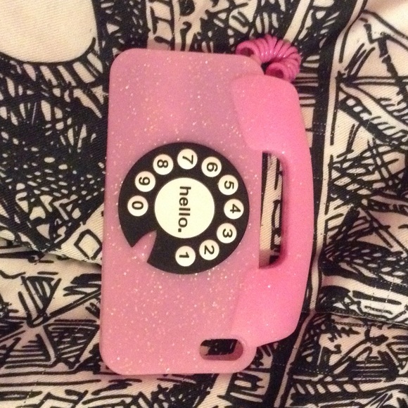 Pink Retro Phone iPhone 5/5c/5s case.On Hold