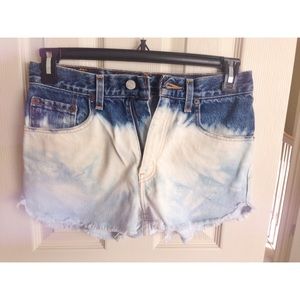 Distressed High-Waisted Jean Shorts