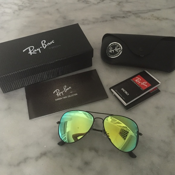 Ray- Ban Green Mirror carbon fire collection 58mm