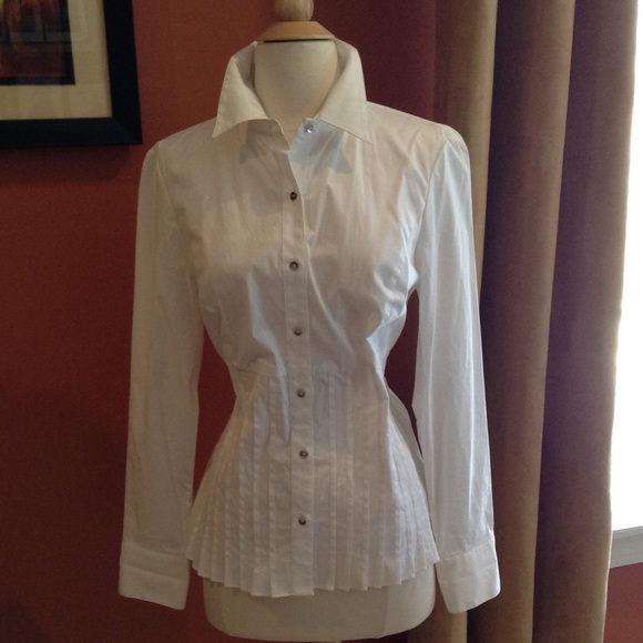 SOLD IN A BUNDLE Pleated White Blouse from