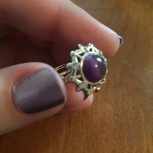 Lia Sophia Purple Cat Eye Ring