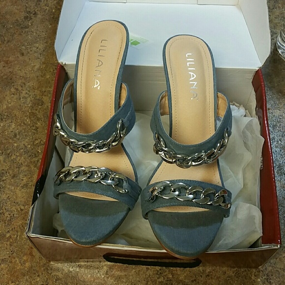 Denim heels