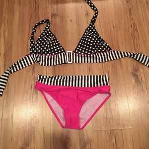 Striped and pink bikini
