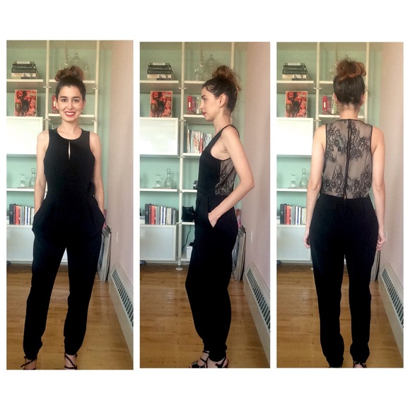 NWT Tibi Black and lace Jumper