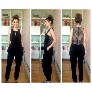 NWT Tibi Black and lace Jumper