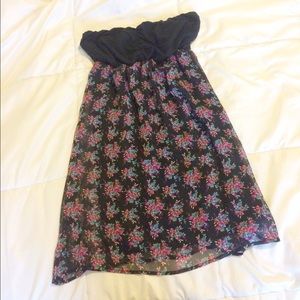 Floral strapless dress