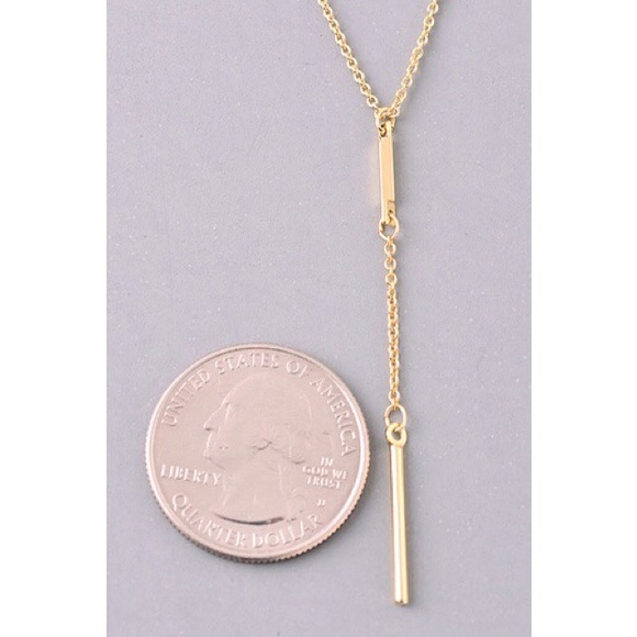 Simple Bar Pendant Necklace - Picture 2 of 3