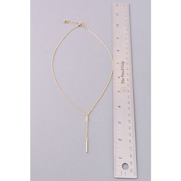 Simple Bar Pendant Necklace - Picture 3 of 3