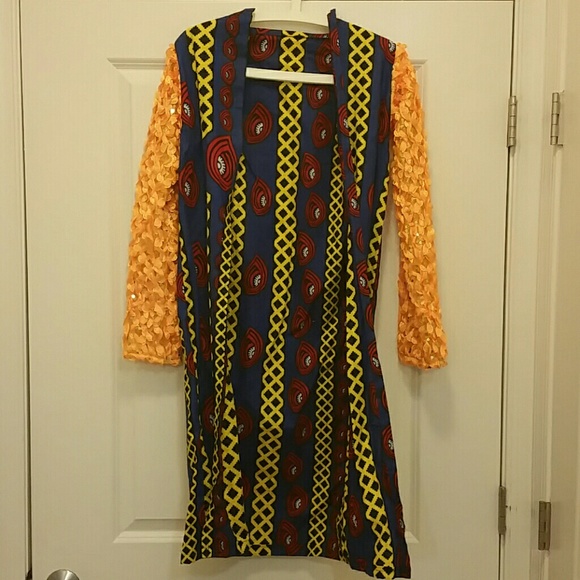 African mixed print long jacket/top (SOLD)