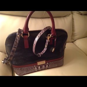 Brahmin Hudson Satchel Cocoa Melbourne Brown
