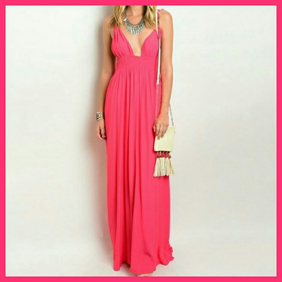 π HOST PICK π Coral Maxi Tassel Dress - Picture 2 of 3