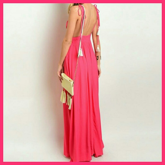 π HOST PICK π Coral Maxi Tassel Dress - Picture 3 of 3