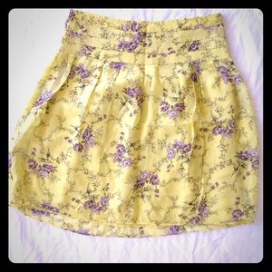 Banana Republic yellow and lavender floral Skirt