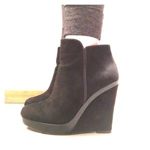 Black Wedged Booties