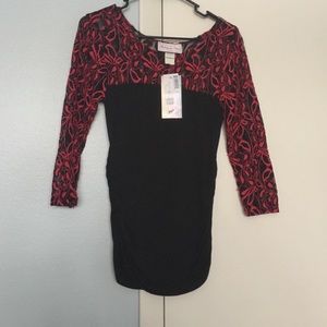 Pink and black 3/4 sleeve