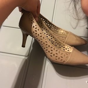 Nude 3 inch heel pumps cutout design cutouts