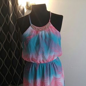 Beautiful Pink & Blue Maxi