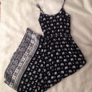 Forever 21 elephant print boho maxi dress