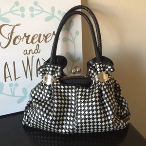 🚫🚫SOLD🚫🚫 Black and White/Silver Checkered Bag
